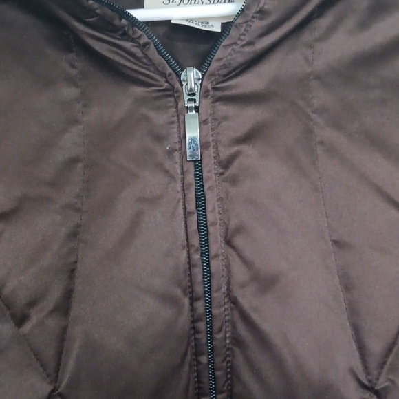 St John's Bay Chocolate Brown Puff Coat with Fur Trimmed Hood Size Large - Picture 4 of 5